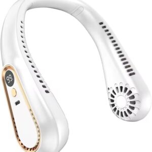 Neck Fan (cooling neck) The Sense Of Wind YOU Choose to like. has improved technology to give YOU high performance, Portable Wearable Fan, Adjustable Cooling Technology, with 18000mAh Battery (White)