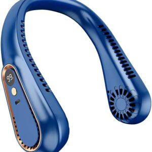 Neck Fan (cooling neck) The Sense Of Wind YOU Choose to like. has improved technology to give YOU high performance, Portable Wearable Fan, Adjustable Cooling Technology, with 18000mAh Battery (Blue)